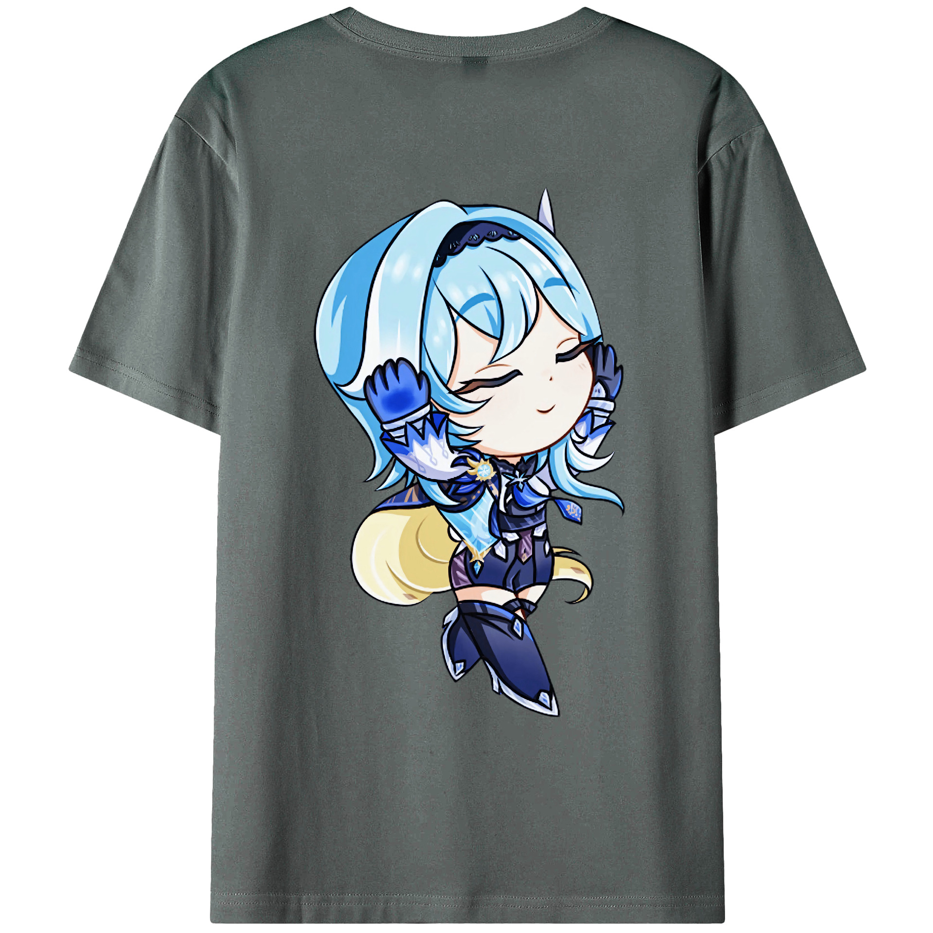 げんし神 优菈 ゆうら genshin Yūra 綿100％ メンズ半袖Tシャツ（バックプリント） 通気性